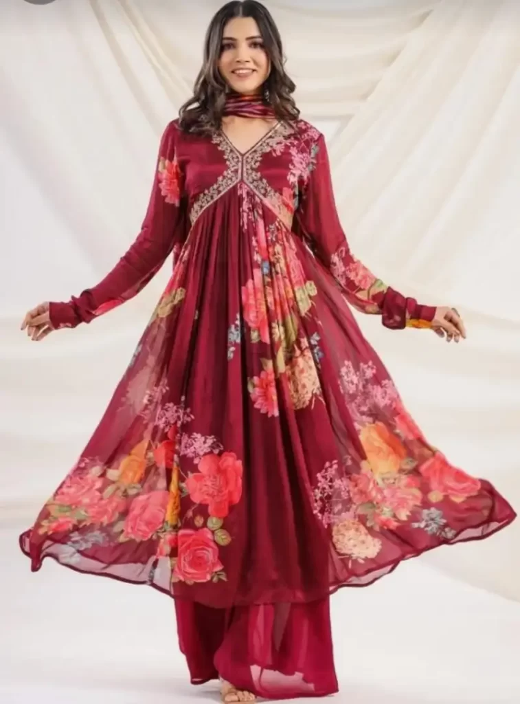 IMG_20231108_210510-1699457838864-757x1024 হাল্কা সাজেই সেজে উঠুন দীপাবলীর সেরা বিউটি কুইন - Diwali Trending Dress 2023